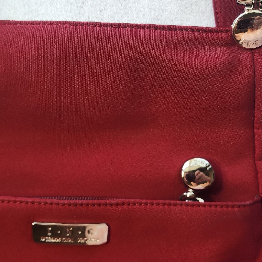 INC International Concepts "Michael"Tote Bag, Dark Red Nylon GUC - Picture 15 of 16